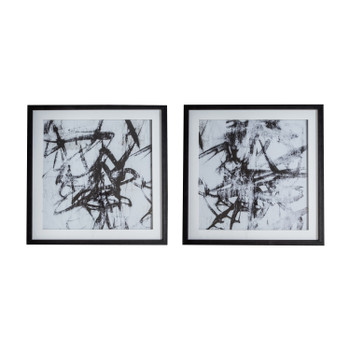 MONOCHROME ABSTRACT ART SET OF 2