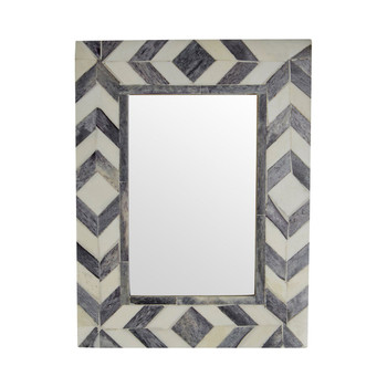 The frame is comprised of a series of rectangular tiles made from natural buffalo bone