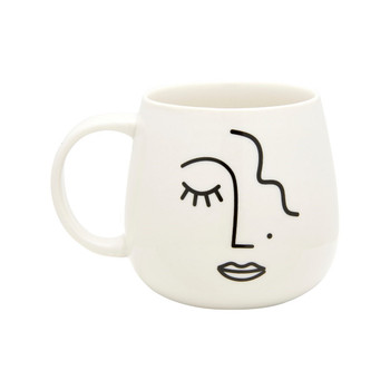 ABSTRACT FACE WHITE MUG