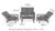 MAZE RATTAN OUTDOOR MANHATTAN GREY RECLINING 3 SEAT SOFA SET WITH RISING TABLE & FOOTSTOOLS