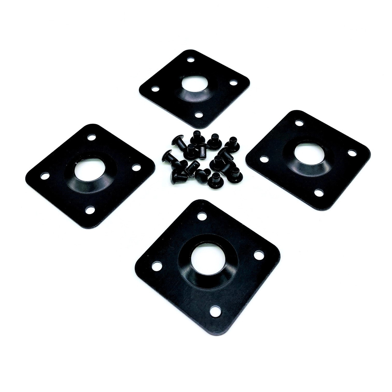 Quarter Turn Fastener Doubler Plate - Black Square Aluminum (4pk)