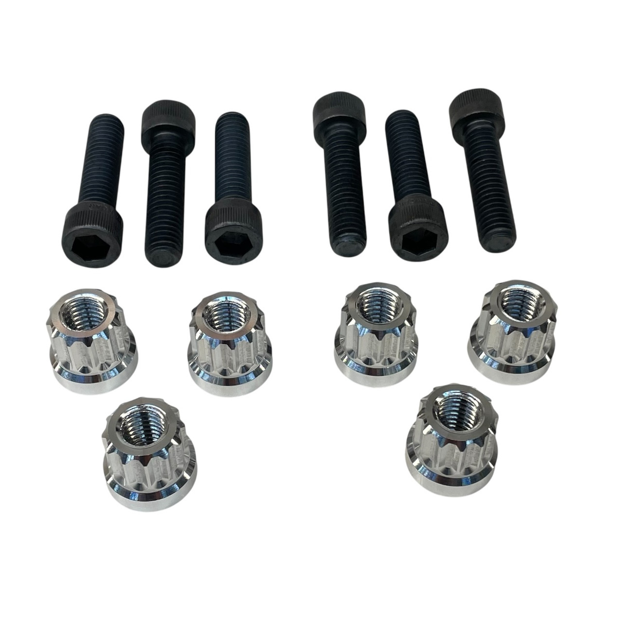polished 12 pt junior dragster lug nuts
