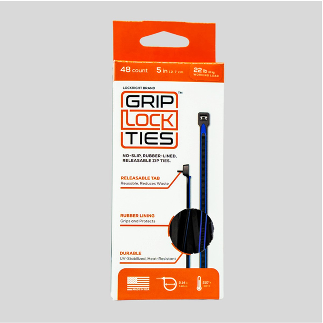 Blue 5" GripLock Ties - 48pk G5-BKBU-X48