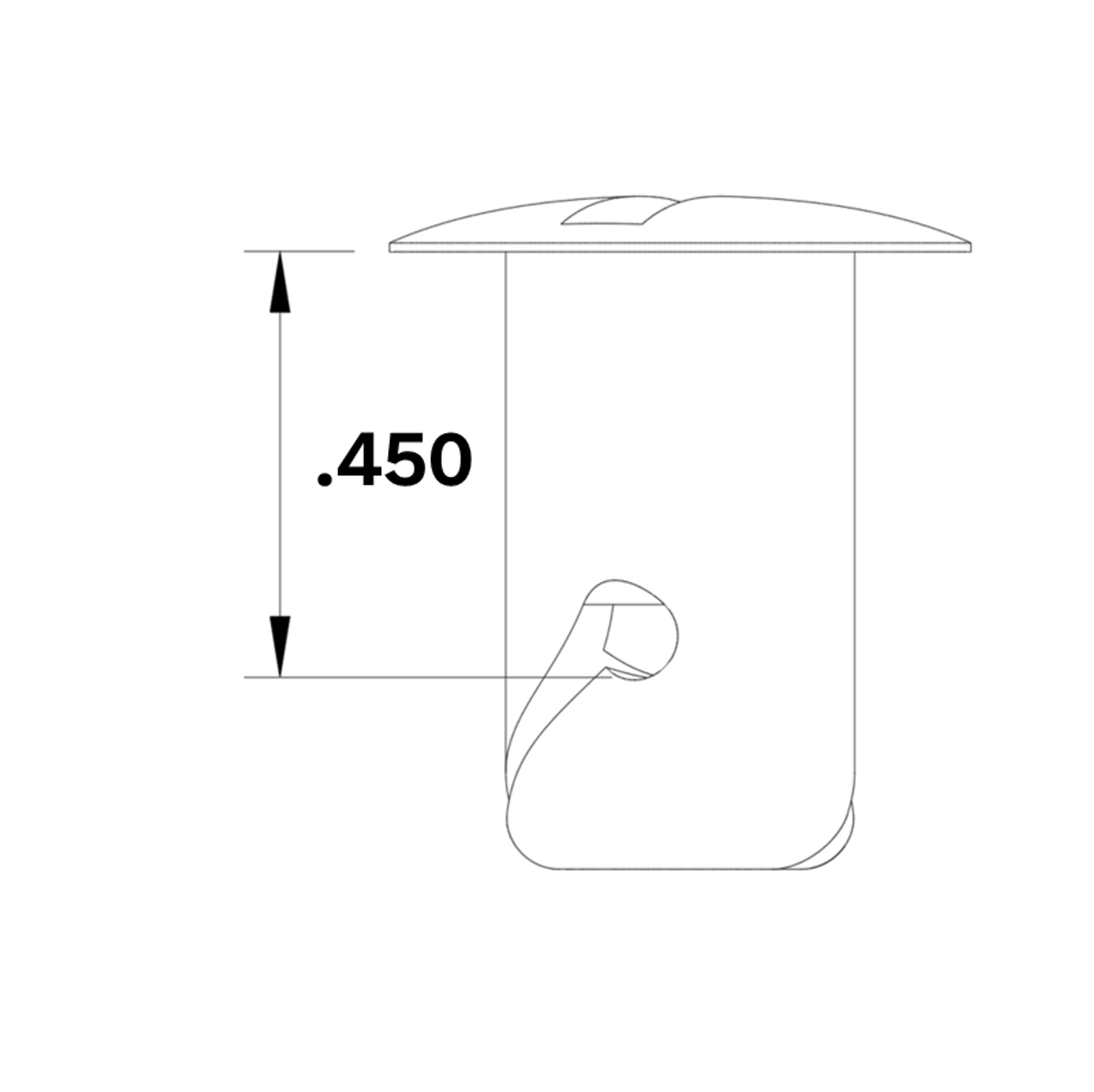 dome dzus fastener grab length dimension drawing