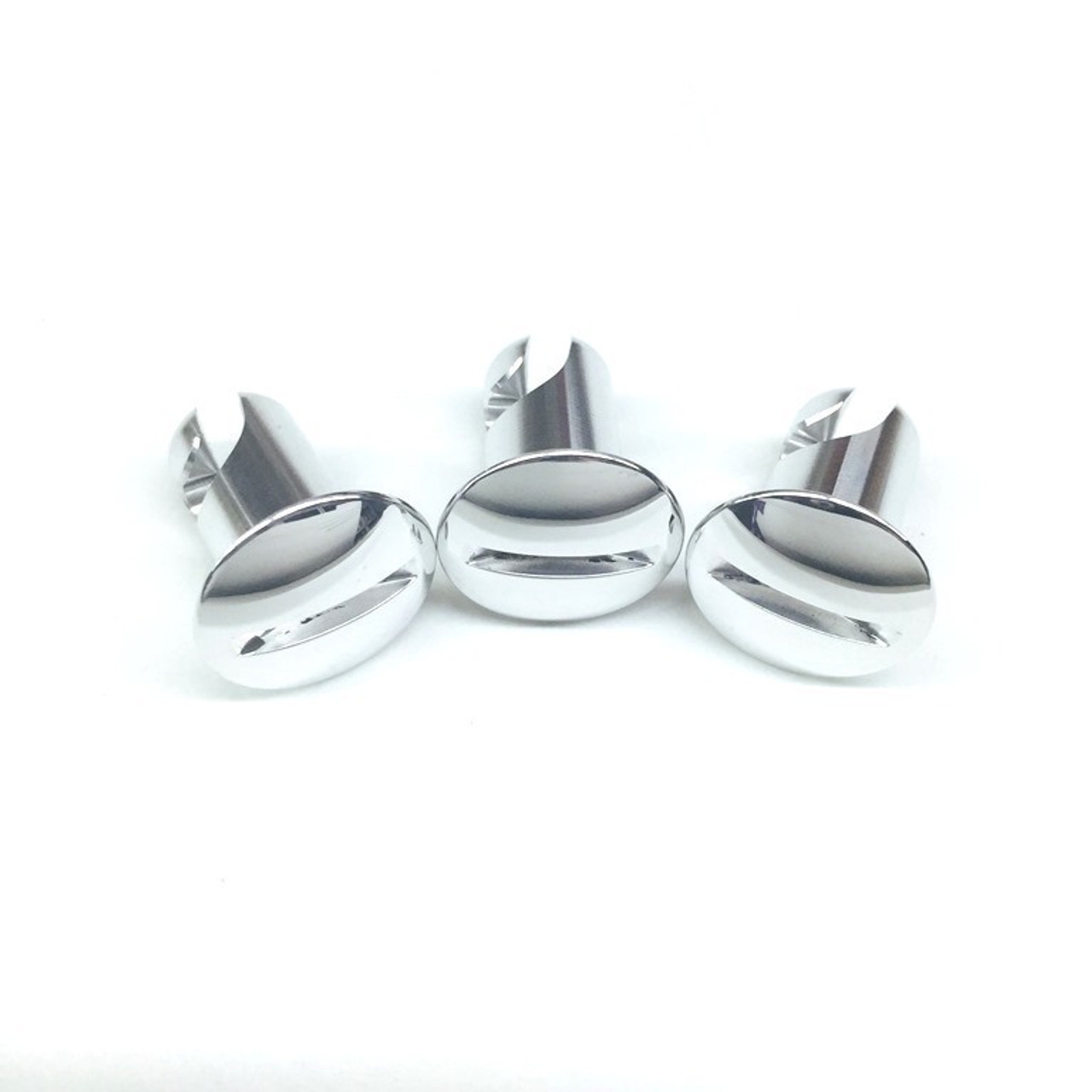 .650 long polished slotted dome head quarter turn DZUS button fasteners