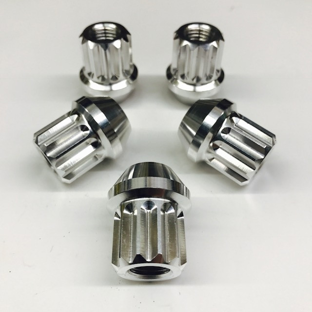 Billet Aluminum 12pt Lug Nuts M14x1.5 Acorn Polished