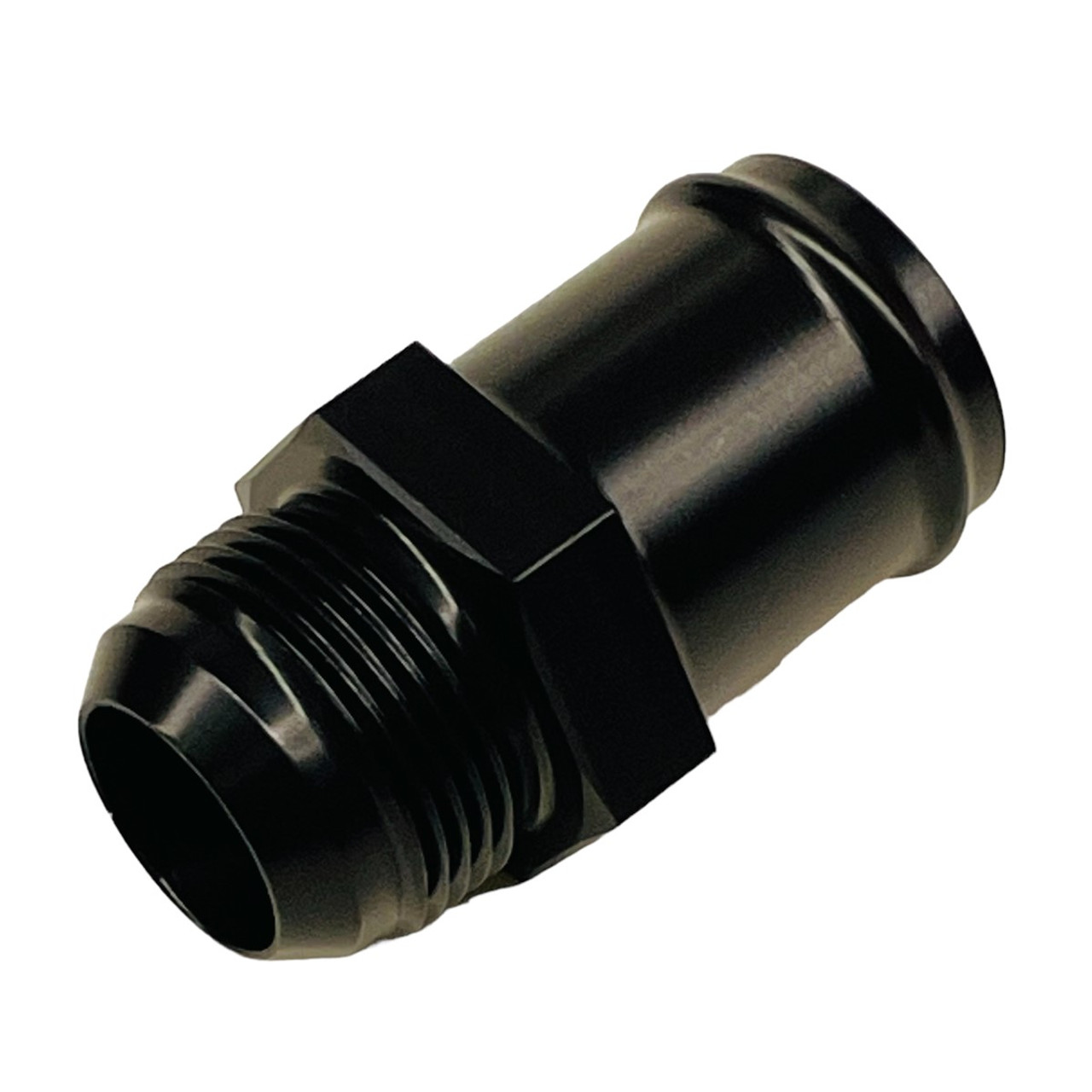Black Radiator Hose to Male AN Adapter 1.25 to 16 AN