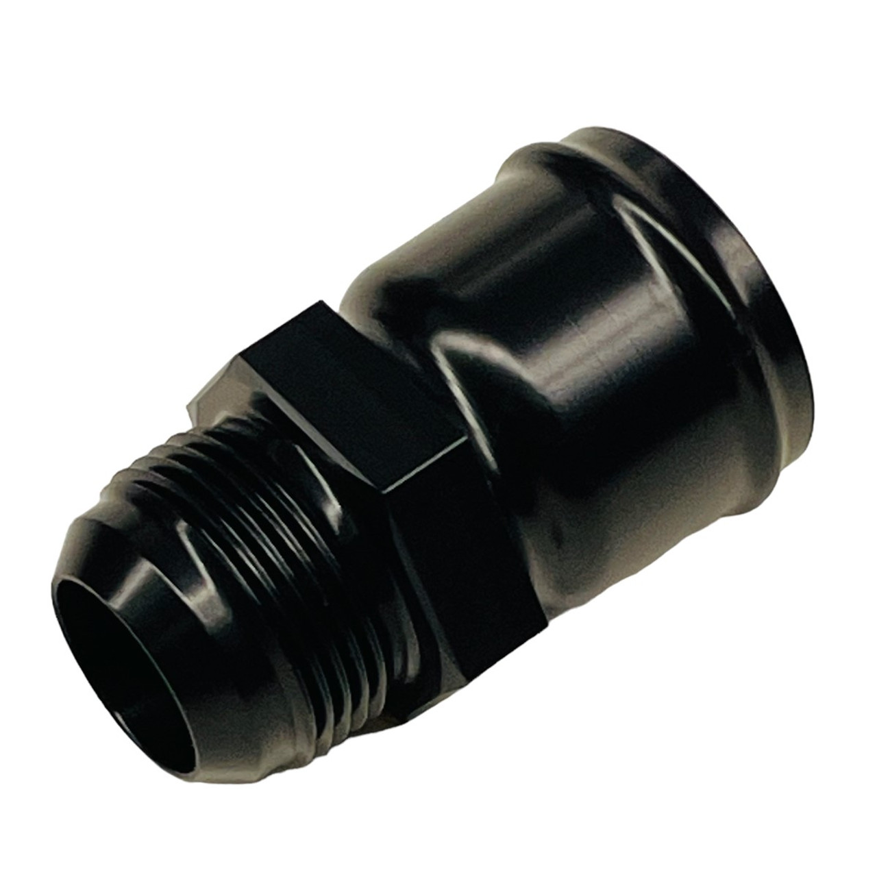 Black Radiator Hose to Male AN Adapter 1.5 to 16 AN