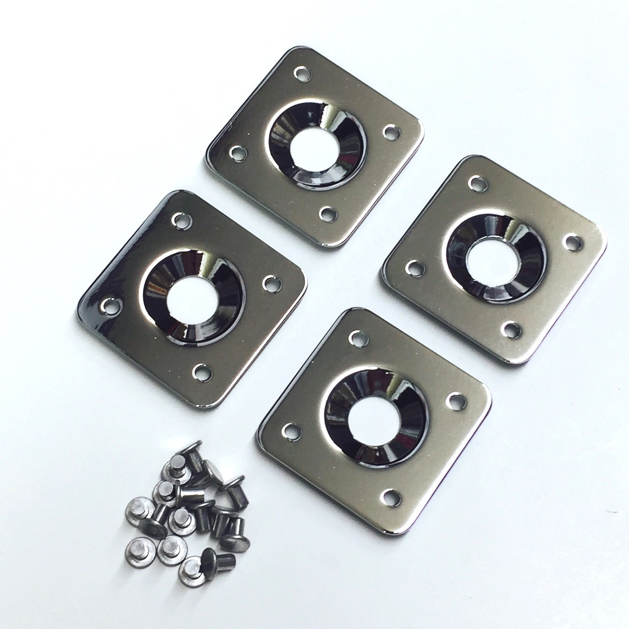 Quarter Turn Fastener Doubler Plate - Chrome Square Steel (4pk)