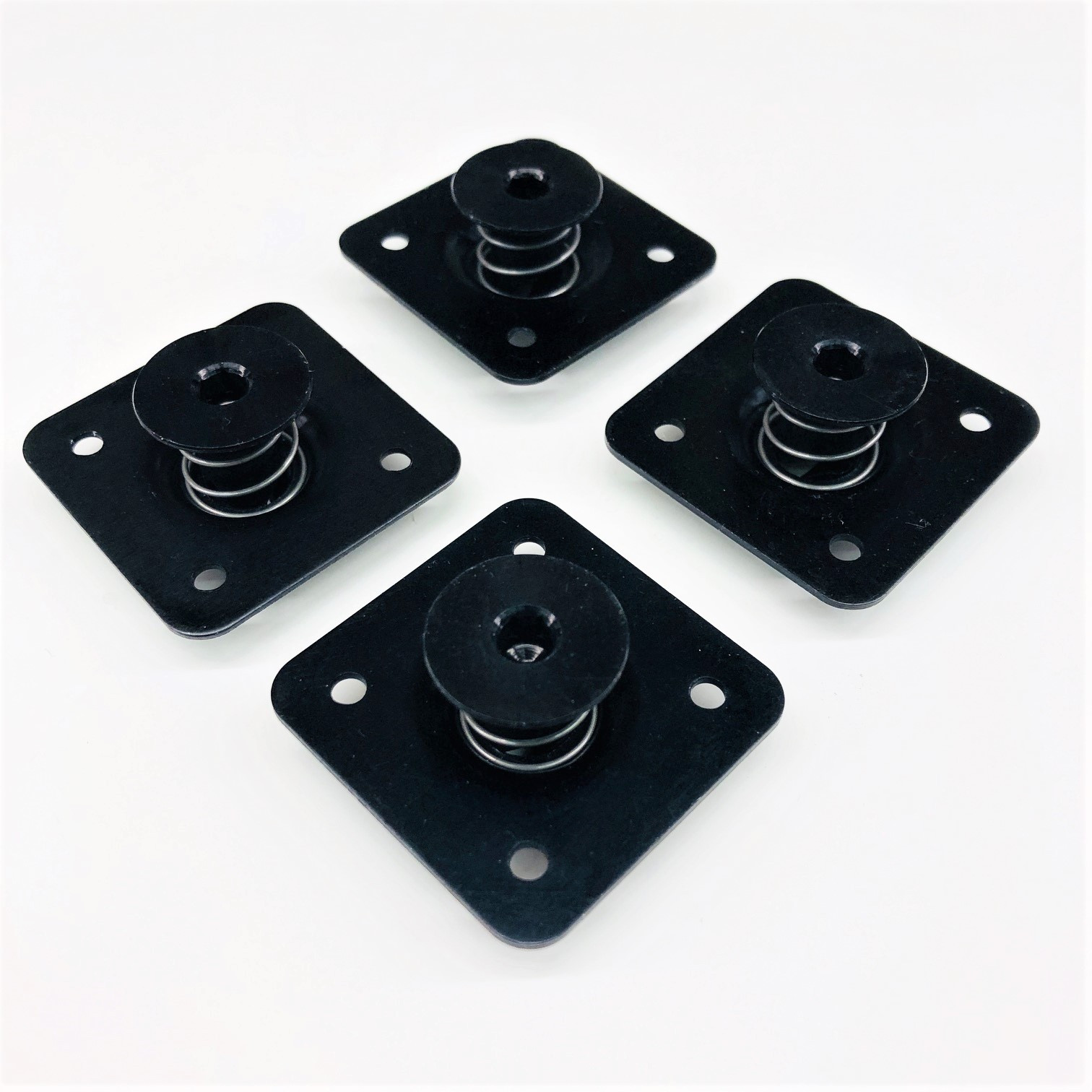 Black Self Ejecting QTR Turn Fastener Square Doubler Plates - Hex Head