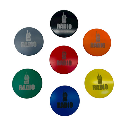 Billet Mushroom Racing Radio Button Engraved Corded