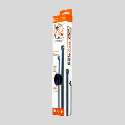 Blue 12" Grip Lock Ties - 24pk
