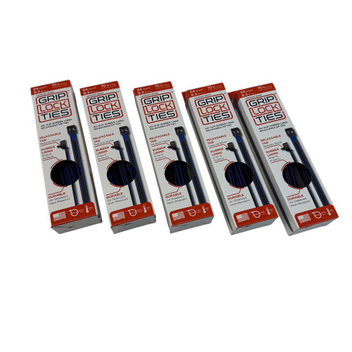 Blue 8" GripLock Ties - 5pk 24ct