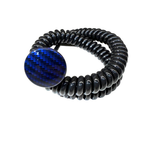 Blue Carbon Fiber Hydro dip mushroom transbrake button