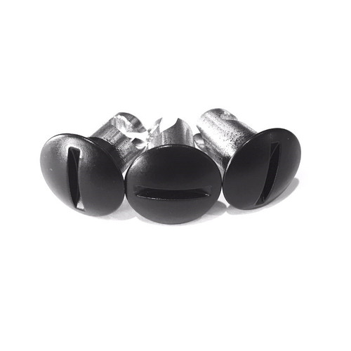 .550 Black Slotted Dome Head Quarter Turn DZUS Button Fasteners