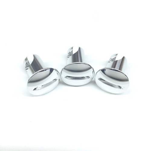 .400 long polished slotted dome head quarter turn DZUS button fasteners