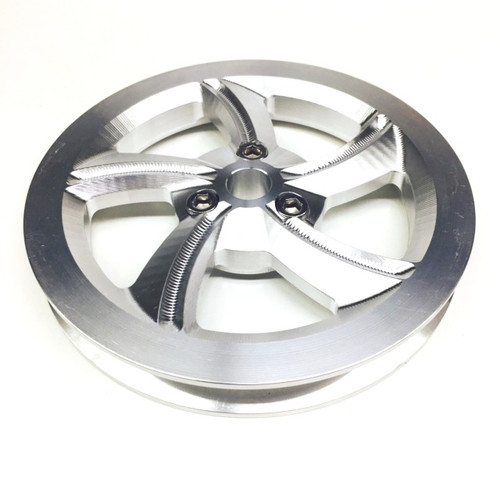 Vacuum Pump Pulley - Billet Aluminum 5 Blade double cut