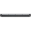 Cat 5e Flat QUICKPORT™ Patch Panel, 24-Port, 1RU, Black. Cable Management bar included.