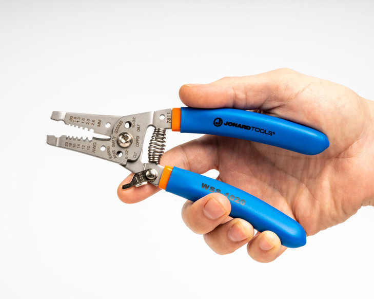 Jonard WSS-1020 Stainless Steel Curved Wire Stripper, 10-20 AWG | American Cable Assemblies