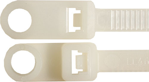 12" Screw Mount Cable Ties, 50lb, Natural, c(UL) Listed, 100 Pack