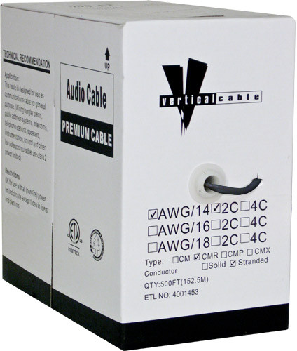 14/2 AUDIO 105 STRAND 500' WHITE SPEAKER CABLE - IMPORT