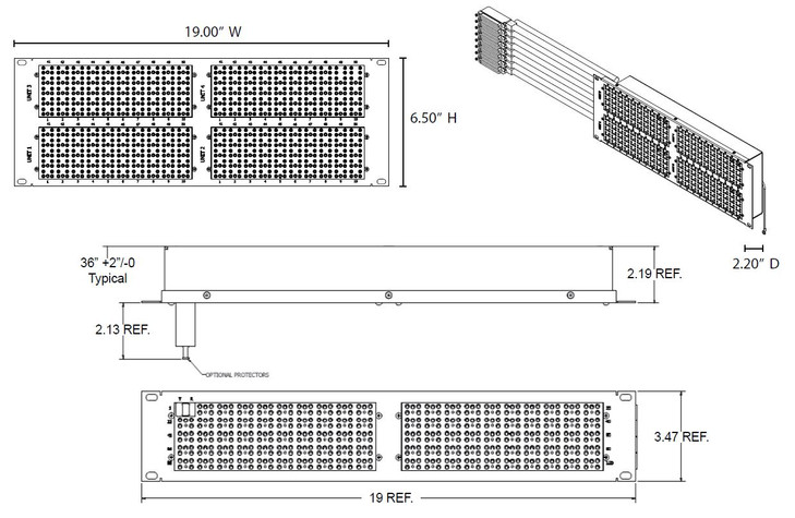   19" Rack Mount Series 25-200 Pair Protector Panels-2