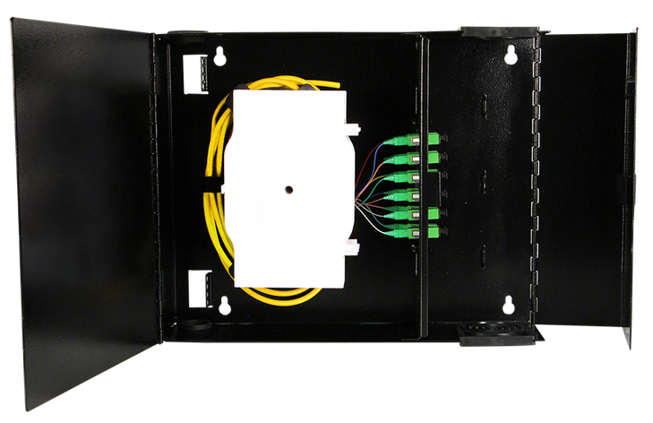   WM02BT Wall Mount Patch & Splice Fiber Enclosure 2 Plate Capacity-1