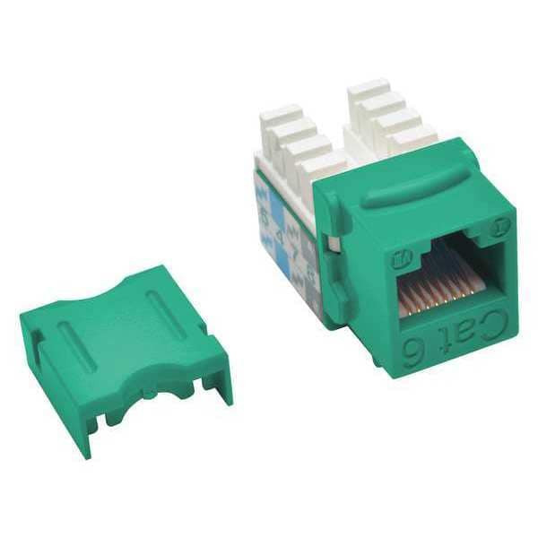 Keystone Jack, Cat6/Cat5e, 110 Punch, Green-1