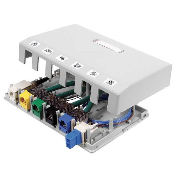 Surface Mount Box, 6 Ports, White-1