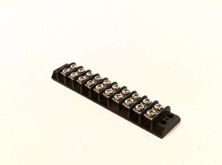 TERMINAL BLOCK, DOUBLE ROW, 10 POLES, 250 V, 15 A, SCREW CONNECTION
