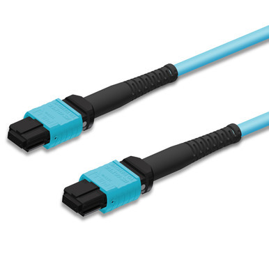 2 MTP female connectors, aqua