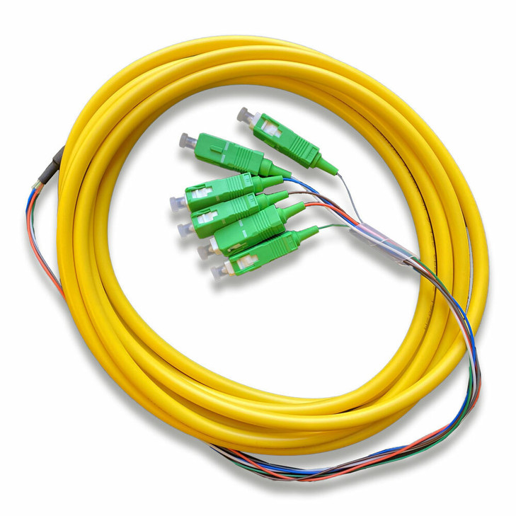 6-STR Singlemode OS2 SC Fiber Pigtail - 3 Meters
