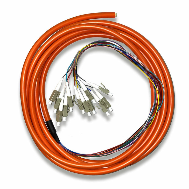 12-STR Multimode OM1 LC/PC Fiber Pigtail - 3 Meters