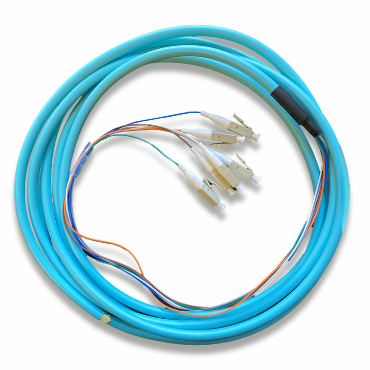 6-STR Multimode OM3 LC/PC Fiber Pigtail - 3 Meters