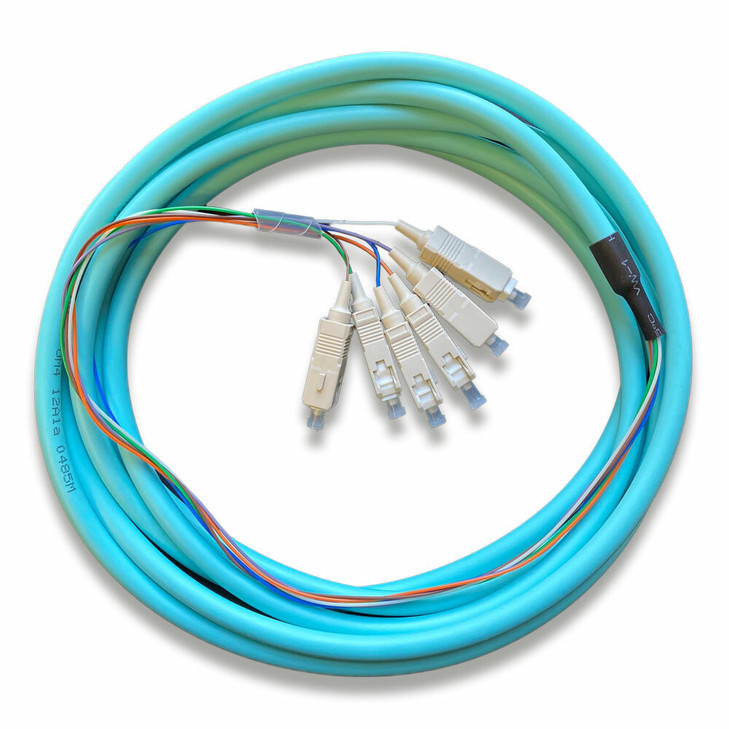6-STR Multimode OM3 SC/PC Fiber Pigtail - 3 Meters