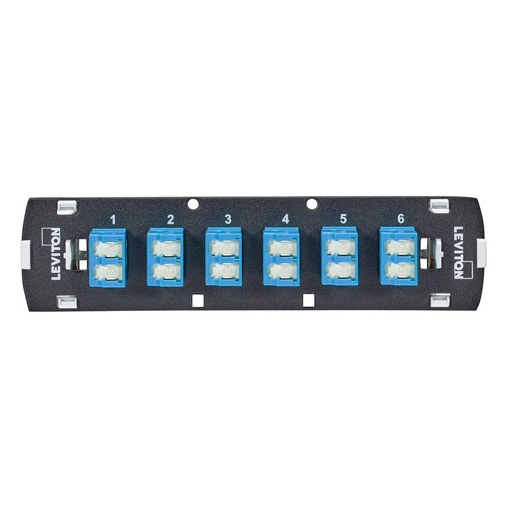 SDX Shuttered LC Fiber Adapter Plate, OS2, Duplex LC (Blue), 12 Fibers, Zirconia Ceramic Sleeve
