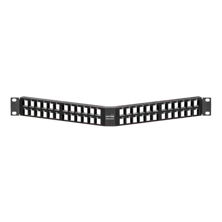 Shielded Angled QUICKPORT™ High Density Patch Panel, 48-Port, 1RU, Black