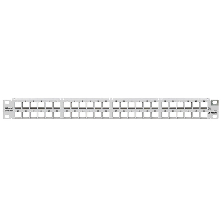 Shielded Flat QUICKPORT™ Patch Panel, 48-Port, 1RU, White