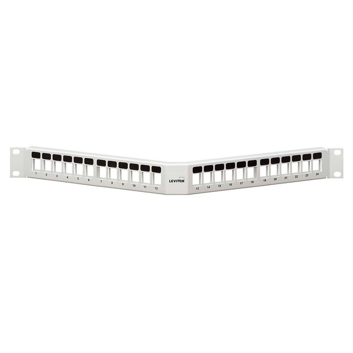 Angled QUICKPORT™ Patch Panel, 24-Port, 1RU, White