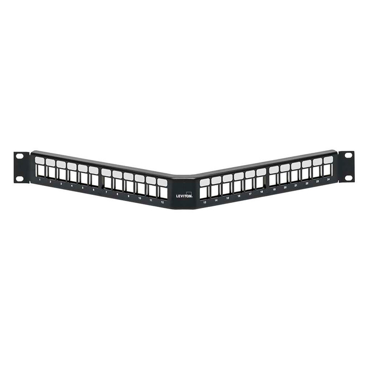 Angled QUICKPORT™ Patch Panel, 24?Port, 1RU, Black