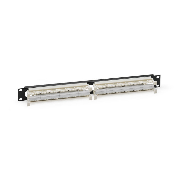 Cat 6 110-Style Rack-Mount Wiring Block Kit, includes 96-pair 1RU panel, labels, and (24) C-4 clips
