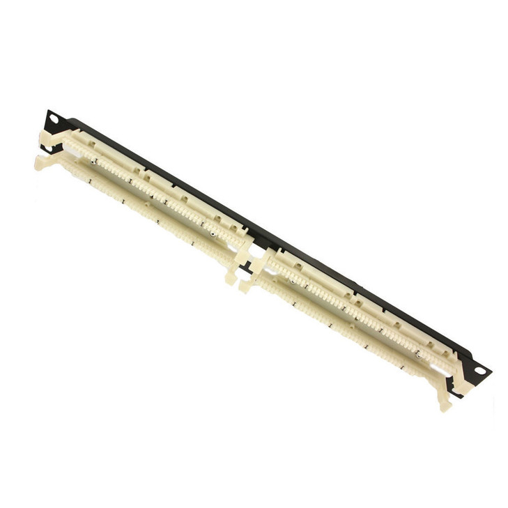 Cat 5e 110-Style Rack-Mount Wiring Block Kit, includes 100-pair 1RU panel, labels, and (20) Cat 5e C-5 clips