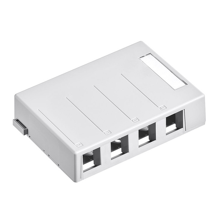 Surface-Mount QUICKPORT™ Box, 4-Port, White