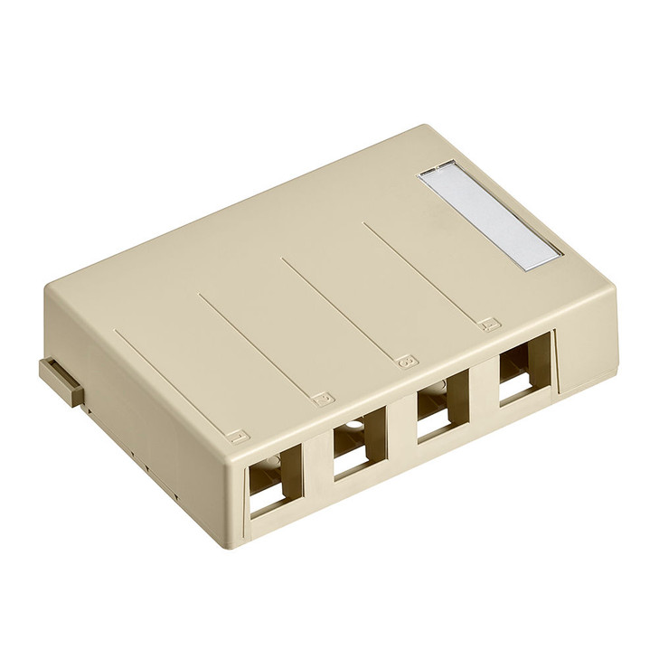 Surface-Mount QUICKPORT™ Box, 4-Port, Ivory