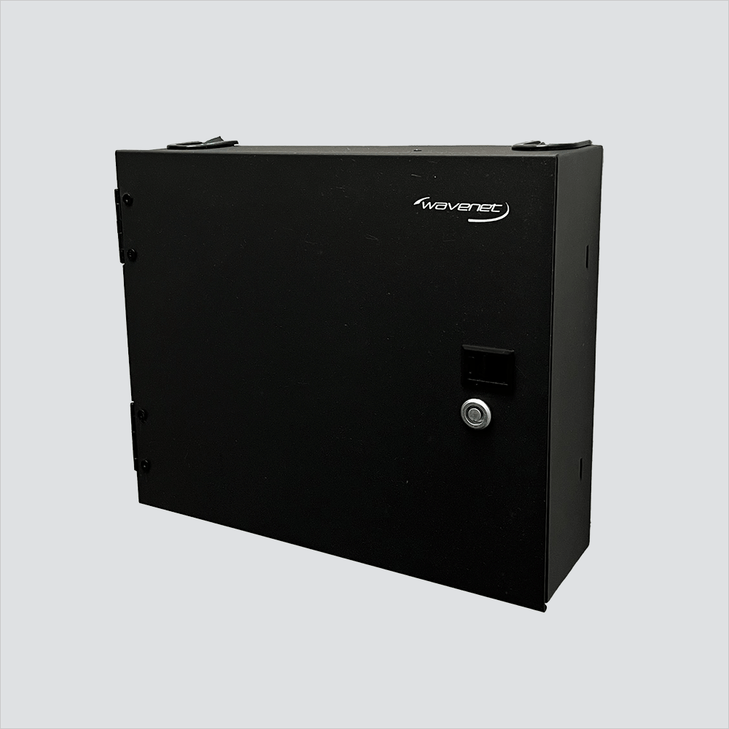 4-Panel Fiber Optic Wall Mount Enclosures, with 2 Splice Trays, up to 96-Fiber Capacity 