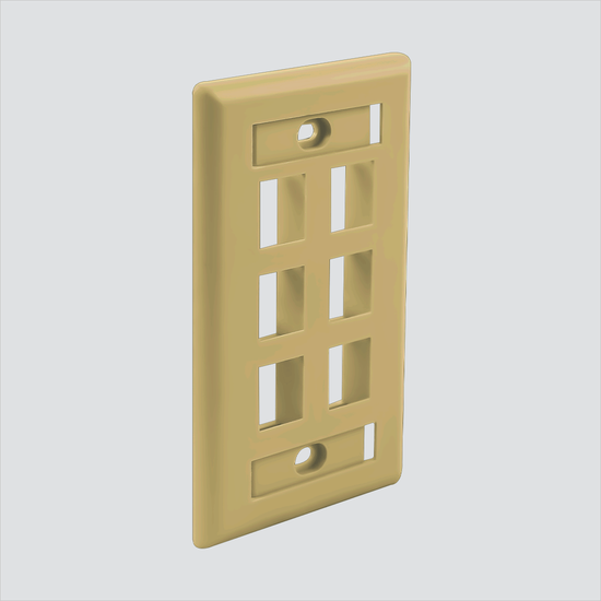 6-Port, Single Gang, With ID Windows