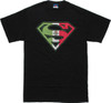 Superman Mexican Flag Logo Black T-Shirt