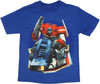 Transformers Optimus on Logo Juvenile T Shirt