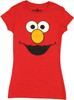 Sesame Street Elmo Face Juniors T-Shirt