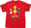 Sesame Street Pixel Trio Red T Shirt